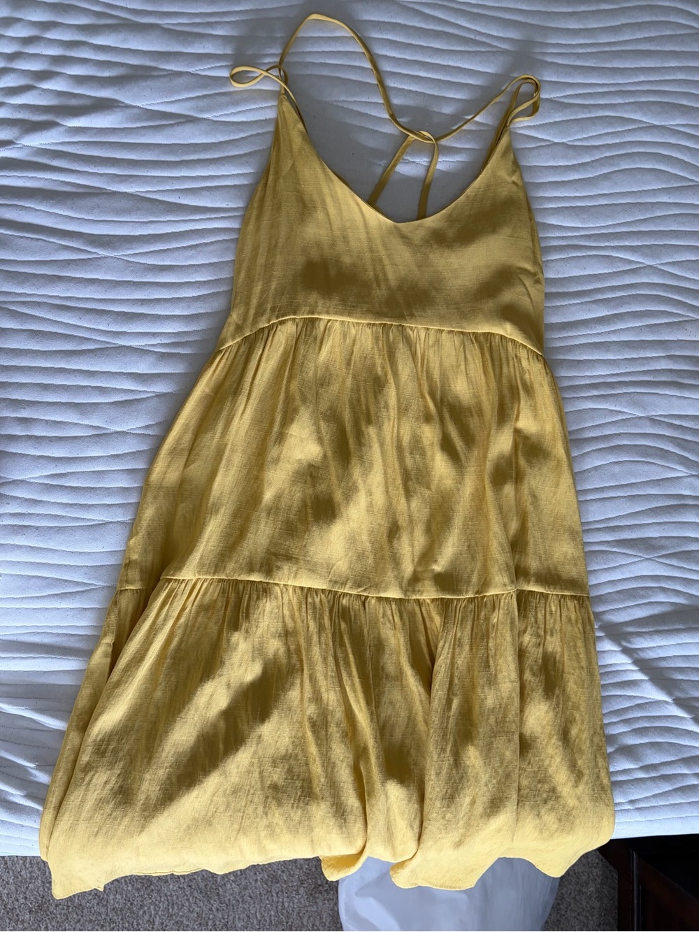 Cupshe Sunlit Yellow Tiered Slip Dress